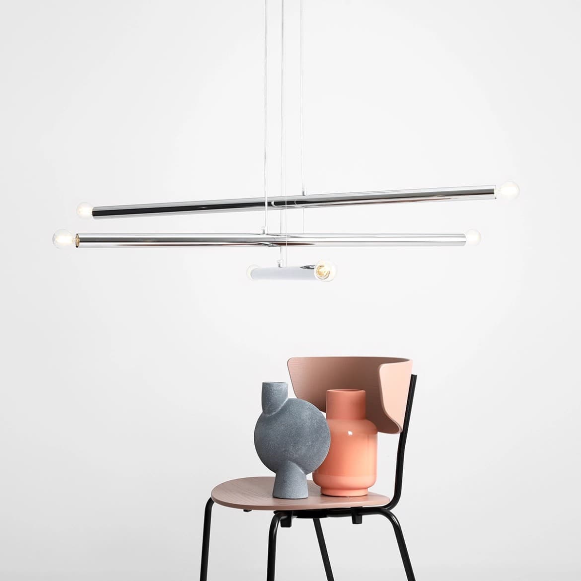 Pendant lamp Tubo 6 chrome, Artera - 401756
