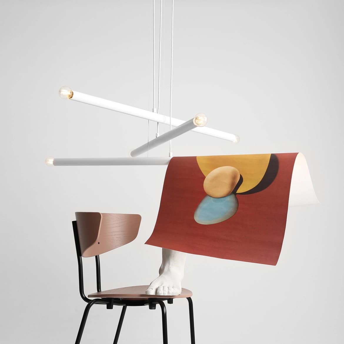 Pendant lamp Tubo 6 white, Artera - 401785