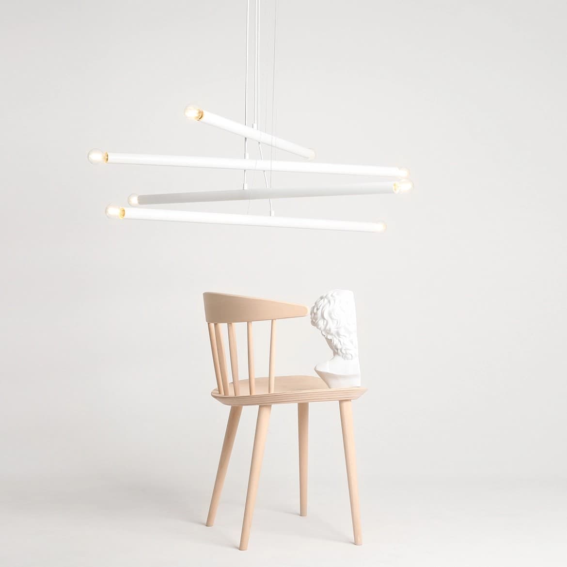 Pendant lamp Tubo 8 white, Artera - 401793
