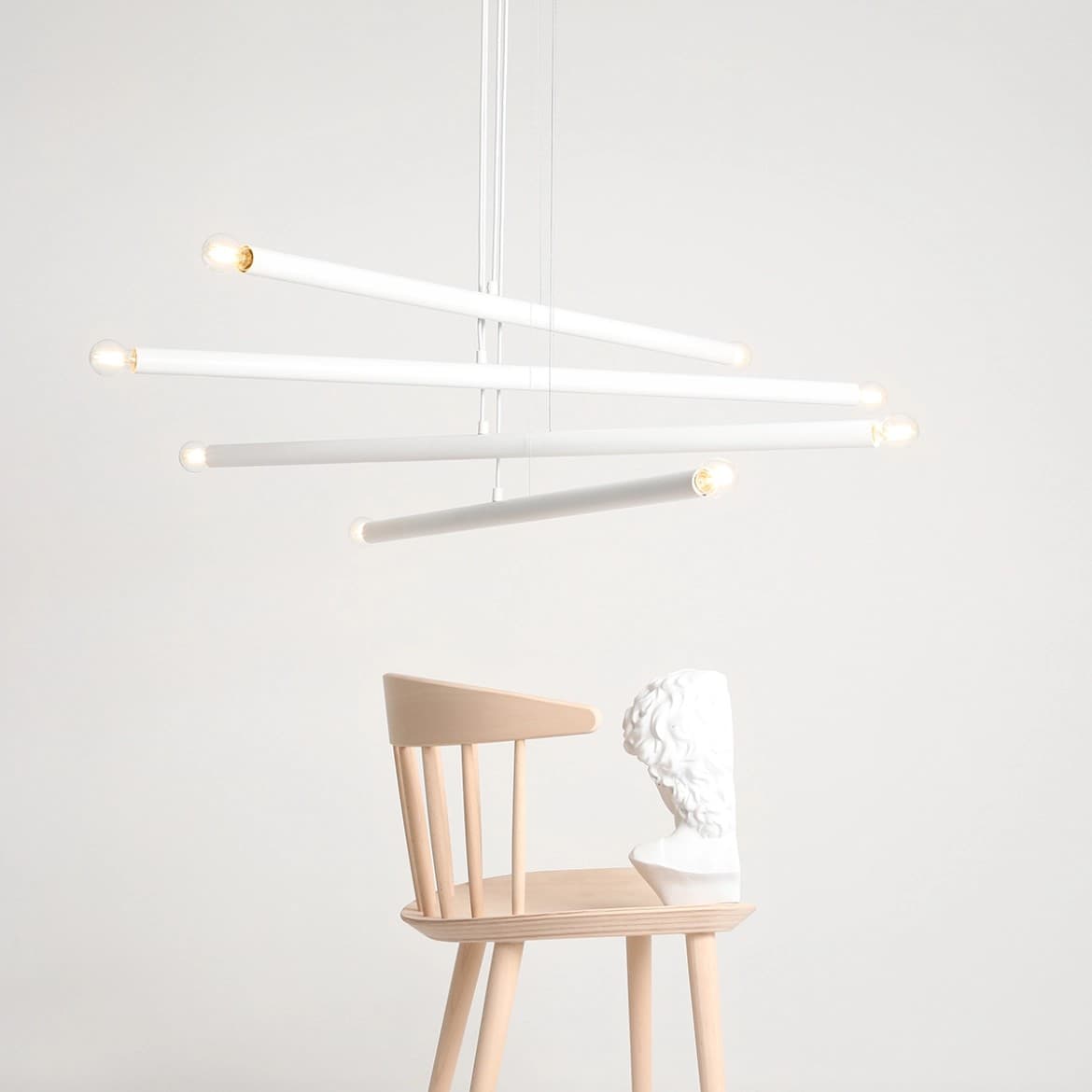Pendant lamp Tubo 8 white, Artera - 401788