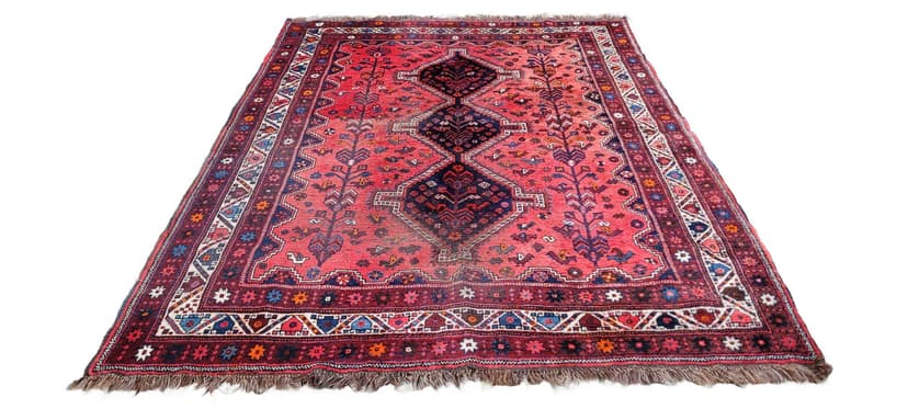 Dywan Yalameh 220x305 cm, czerwony niebieski, wełna, Iran, lata 90.