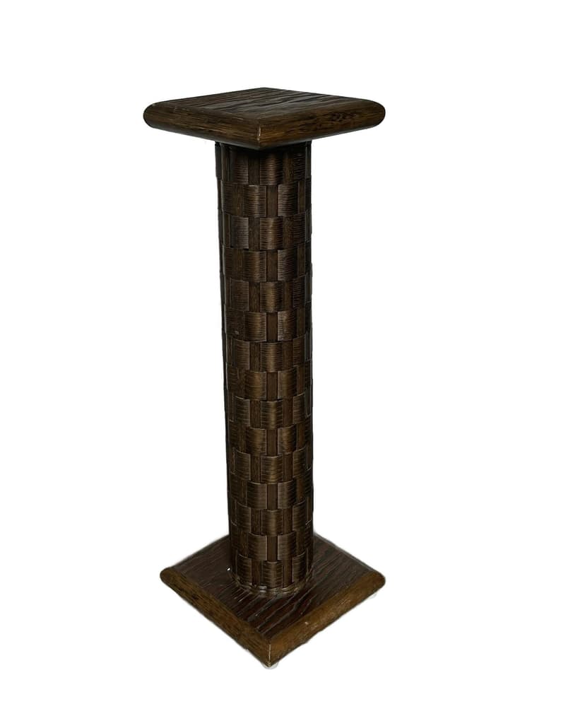Column pedestal, brown wood, 1970s
