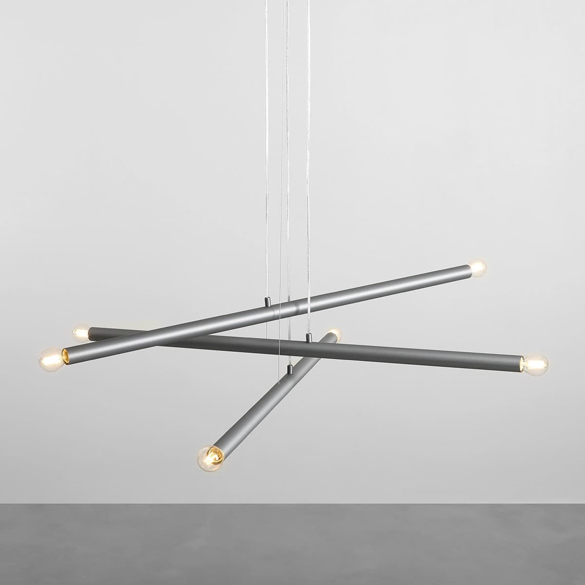 Pendant lamp Tubo 6 steel, Artera - 401980