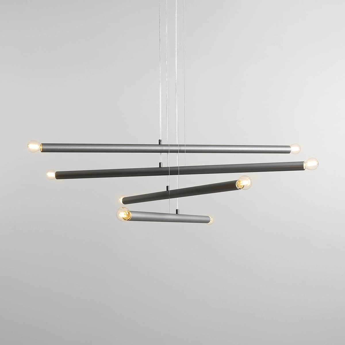 Pendant lamp Tubo 8 steel, Artera - 401998