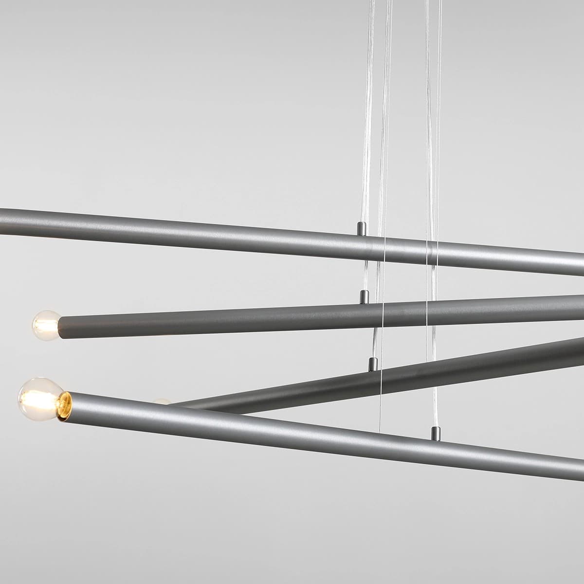 Pendant lamp Tubo 8 steel, Artera - 401997