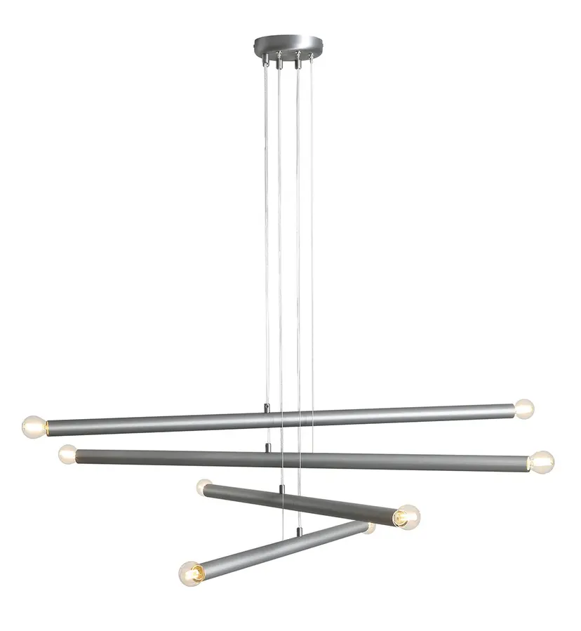 Pendant lamp Tubo 8 steel, Artera