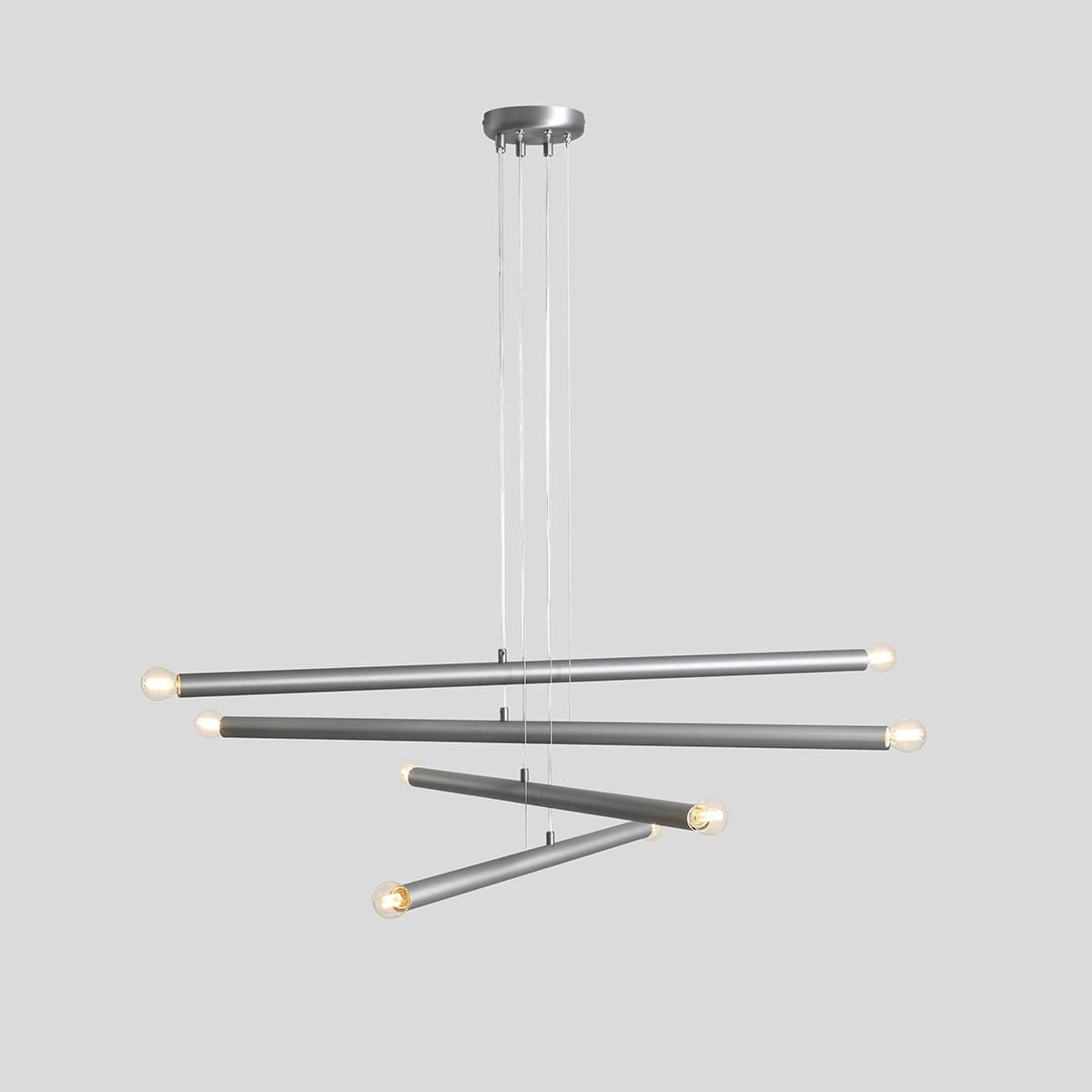 Pendant lamp Tubo 8 steel, Artera - 401996