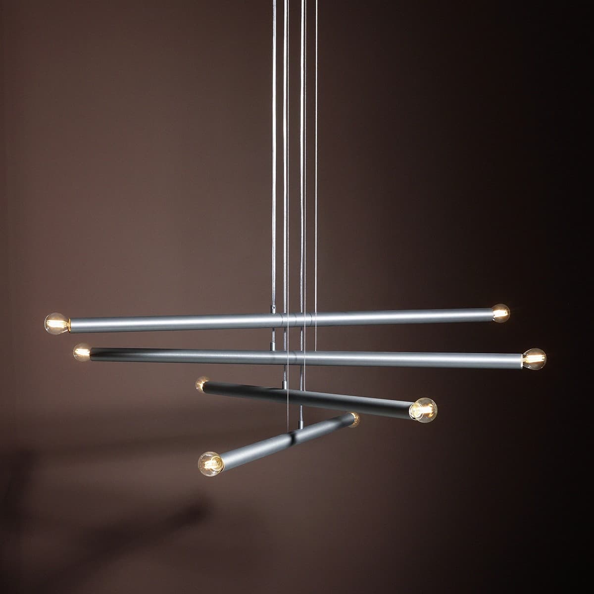 Pendant lamp Tubo 8 steel, Artera - 401999