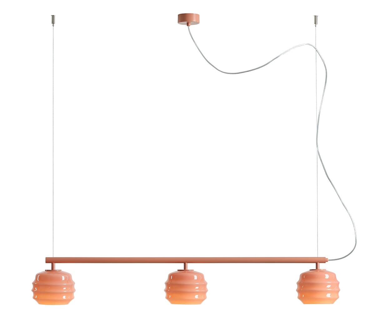 Pendant lamp Puff Glaze 3 Coral, Artera