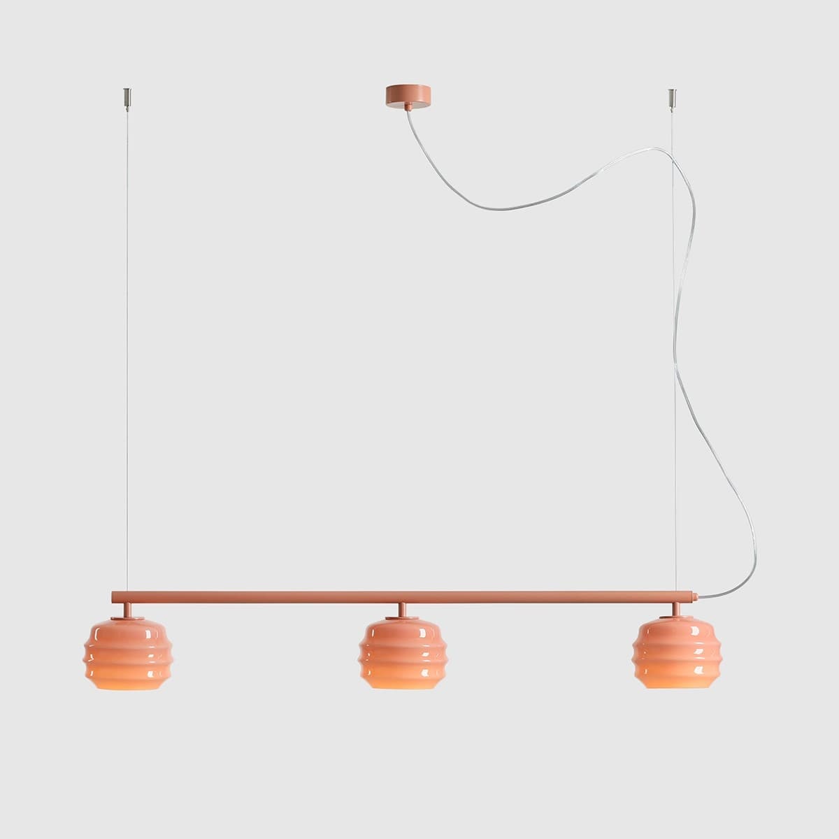 Pendant lamp Puff Glaze 3 Coral, Artera - 402105