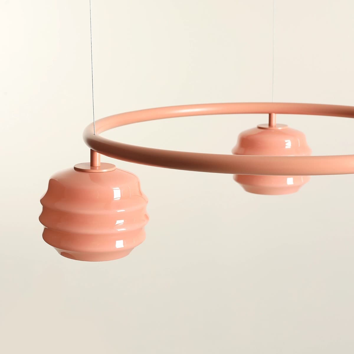 Pendant lamp Puff Glaze 3 Ring Coral, Artera - 402172