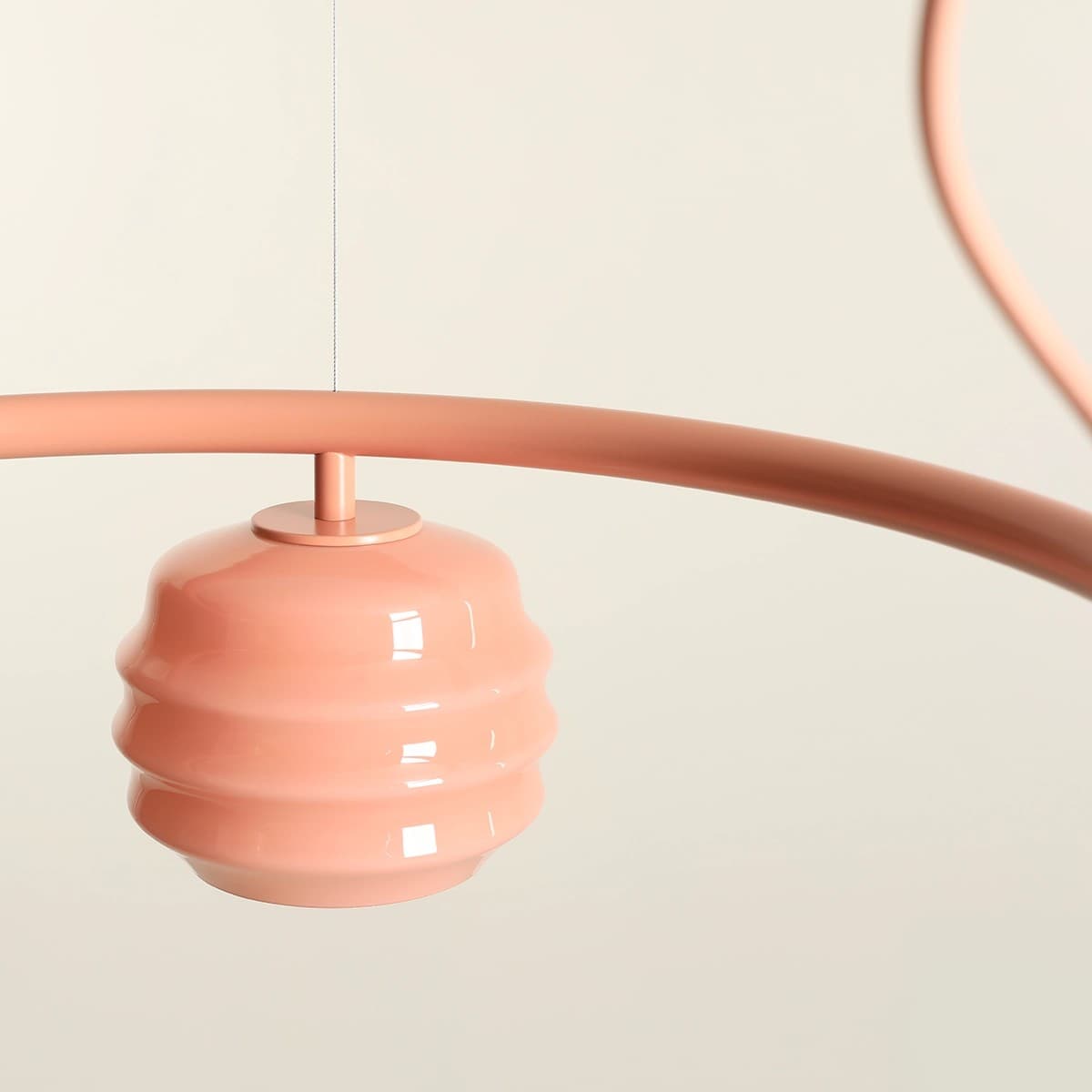 Pendant lamp Puff Glaze 3 Ring Coral, Artera - 402173