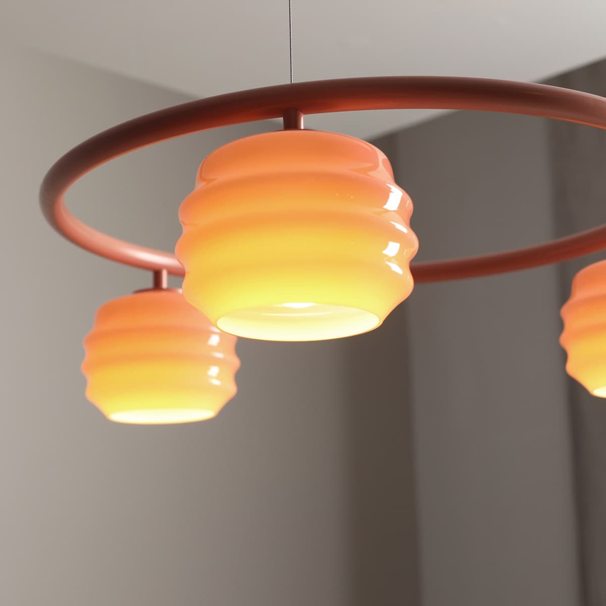 Pendant lamp Puff Glaze 3 Ring Coral, Artera - 402176