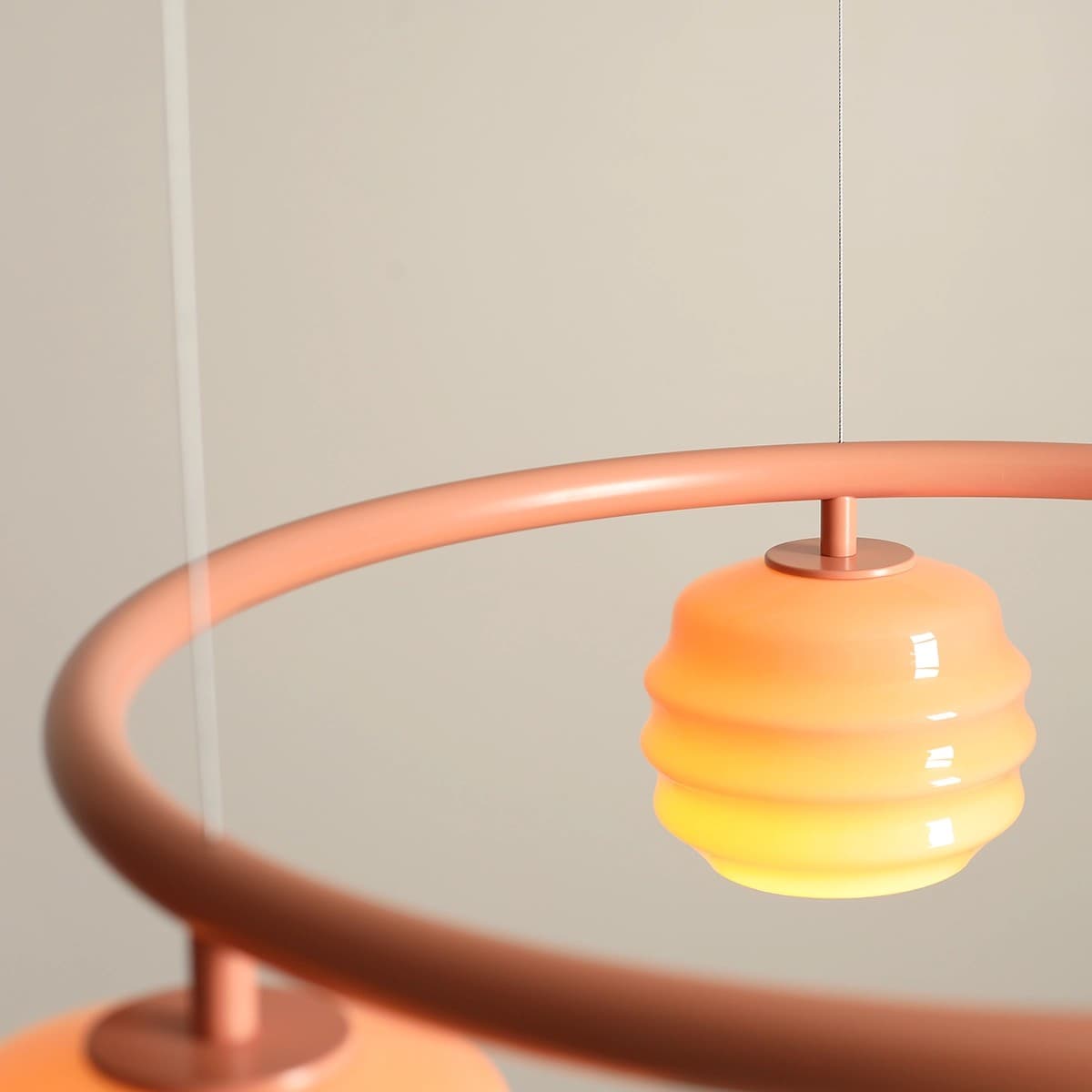 Pendant lamp Puff Glaze 3 Ring Coral, Artera - 402175