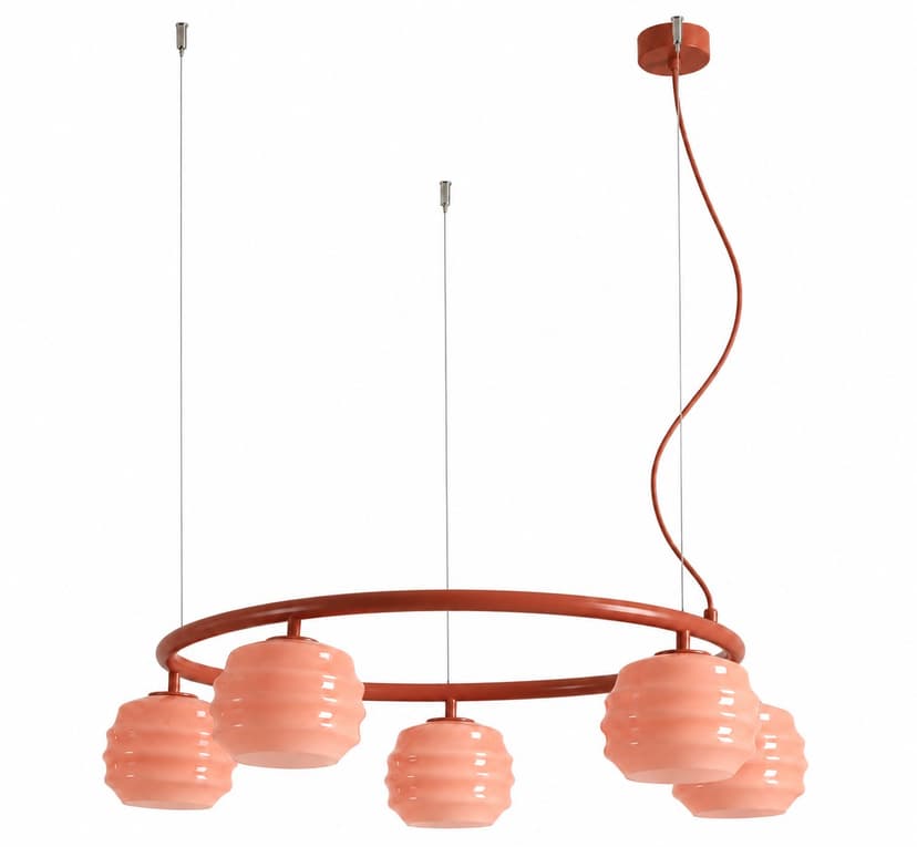 Pendant lamp Puff Glaze 5 Ring Terra, Artera