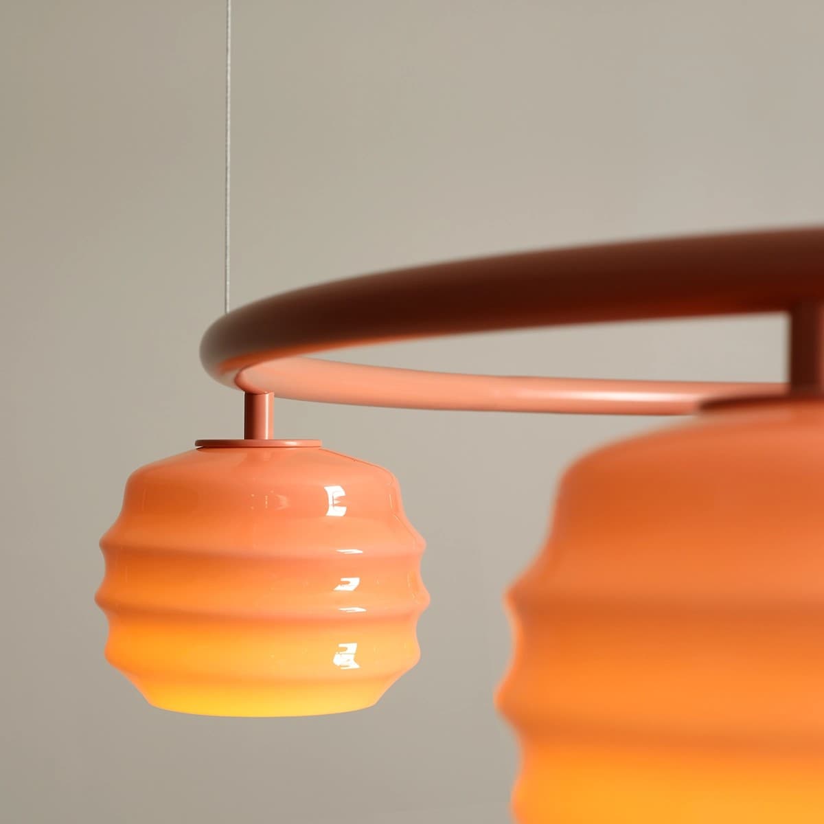 Pendant lamp Puff Glaze 5 Ring Coral, Artera - 402185