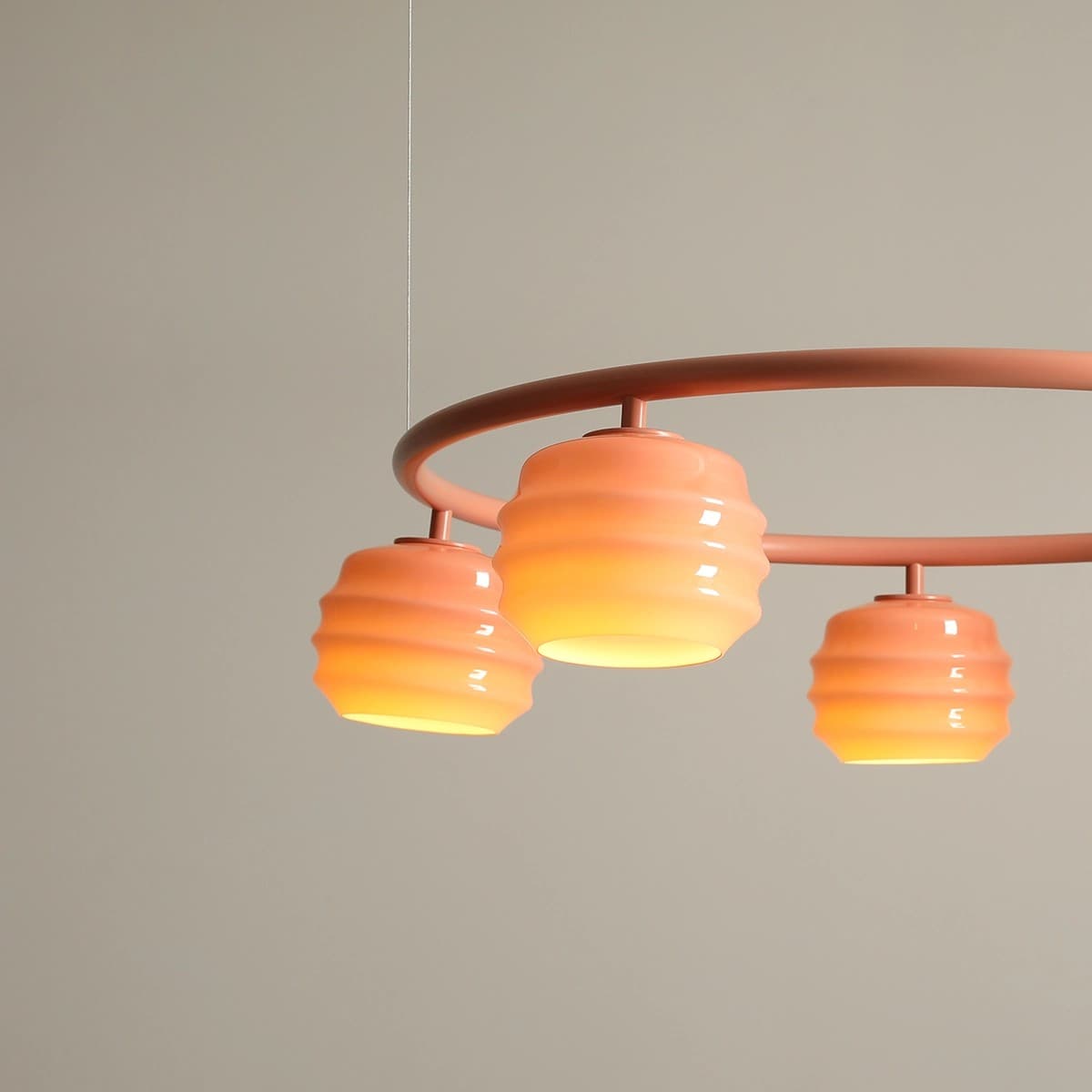 Pendant lamp Puff Glaze 5 Ring Coral, Artera - 402182
