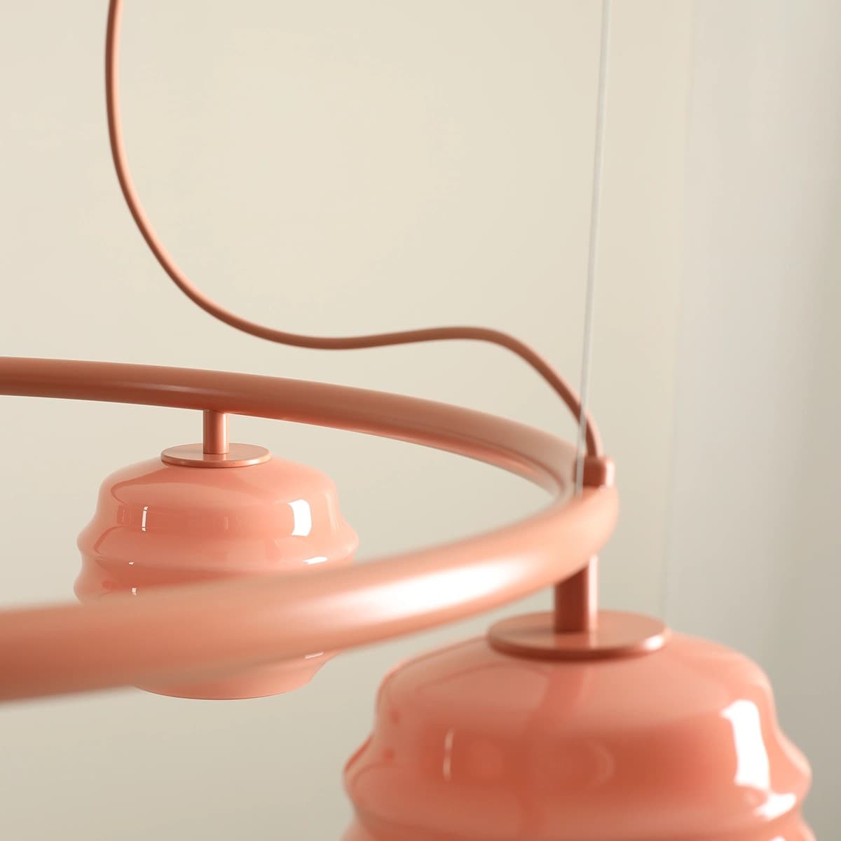 Pendant lamp Puff Glaze 5 Ring Coral, Artera - 402181