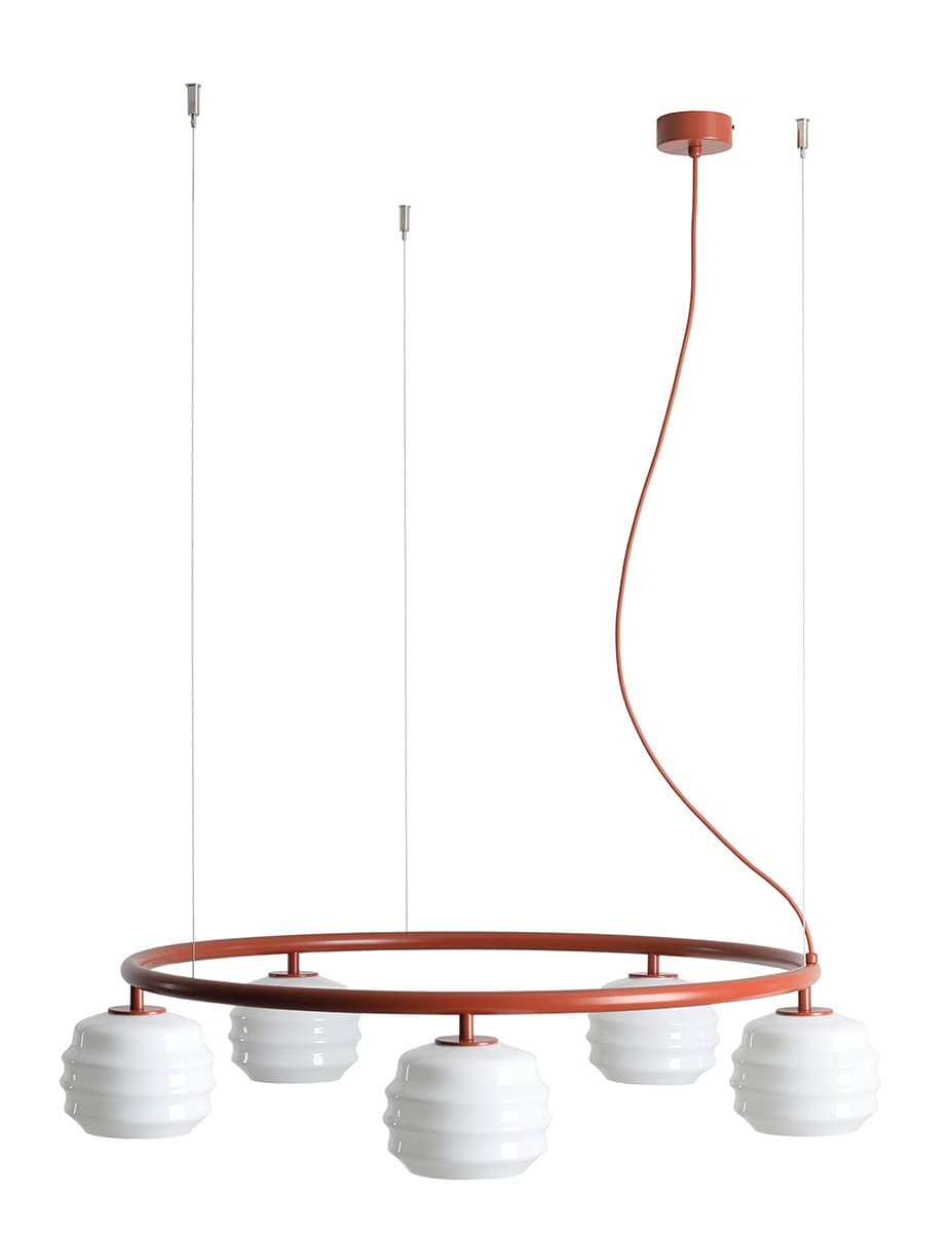 Pendant lamp Puff 5 Ring Terra, Artera