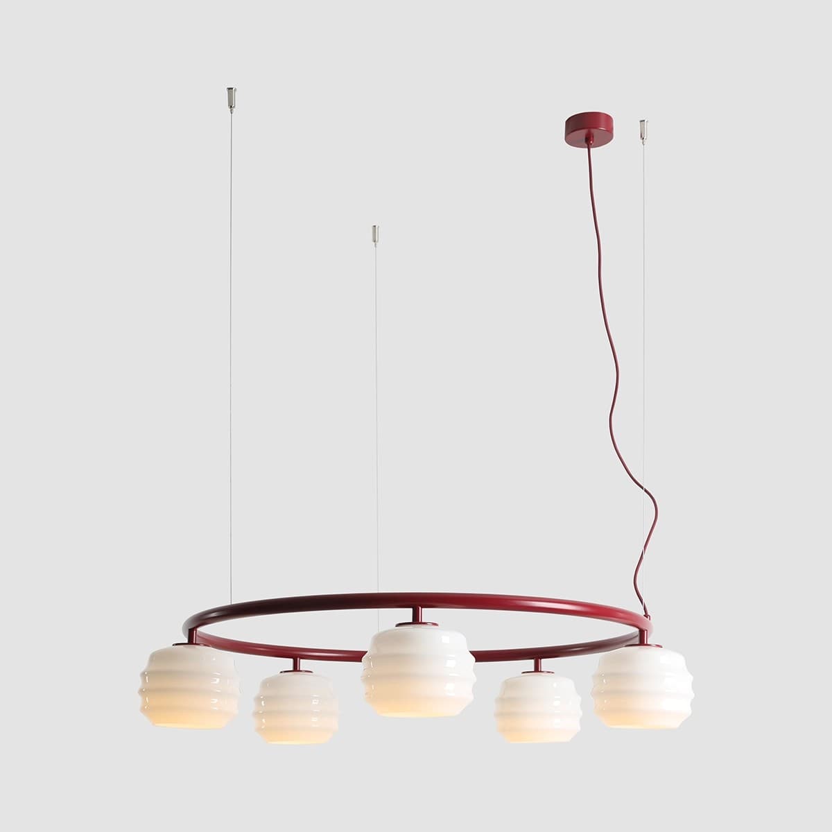 Pendant lamp Puff 5 Ring Red Wine, Artera - 402195