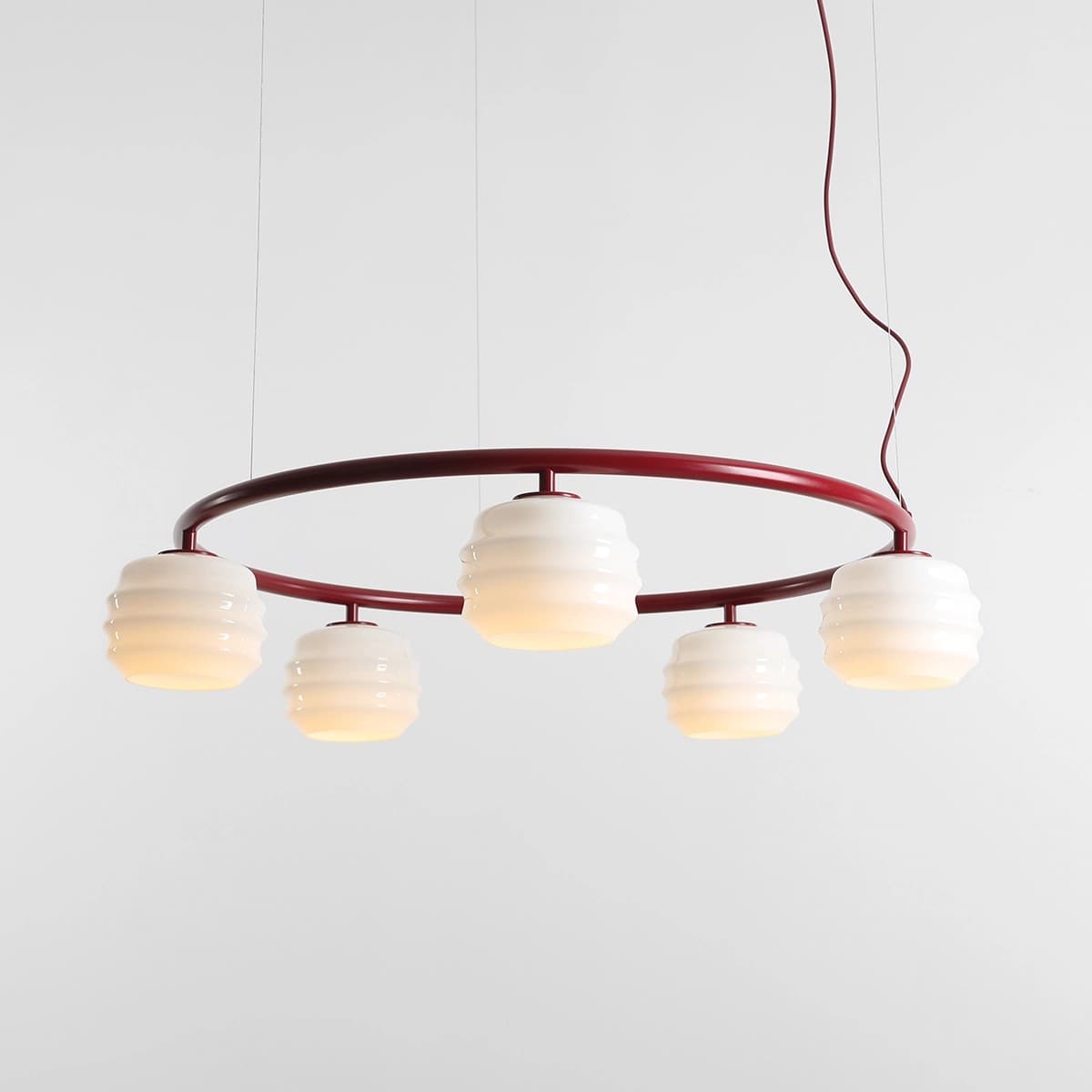 Pendant lamp Puff 5 Ring Red Wine, Artera - 402192
