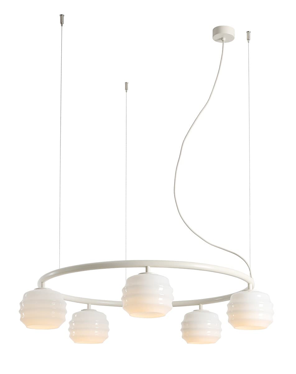 Pendant lamp Puff 5 Ring Cotton, Artera