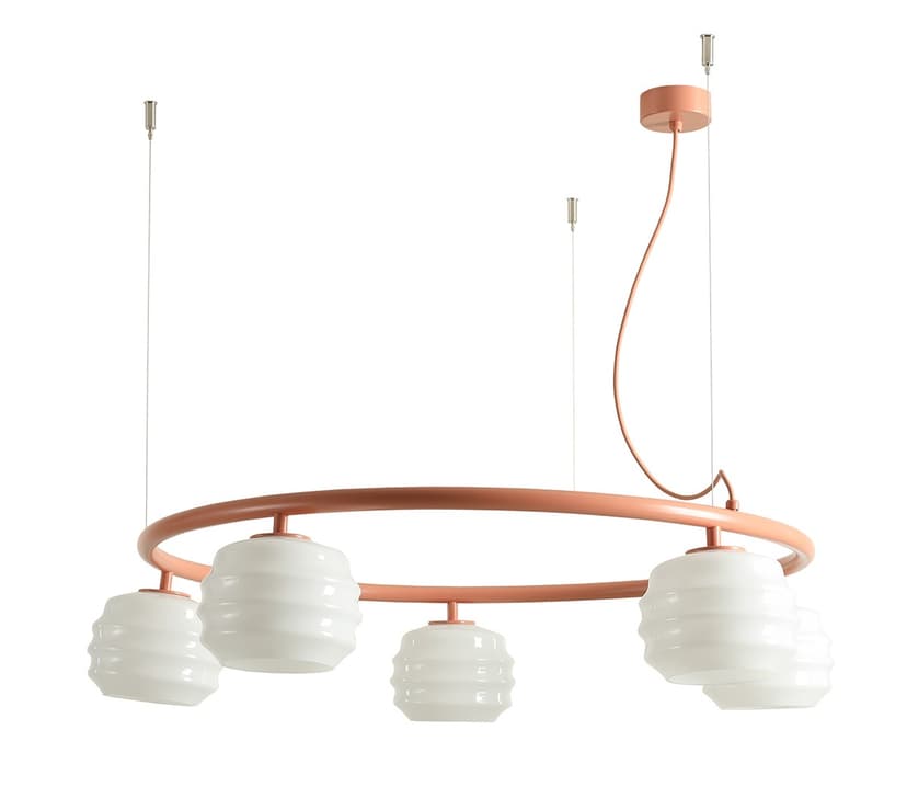 Pendant lamp Puff 5 Ring Coral, Artera