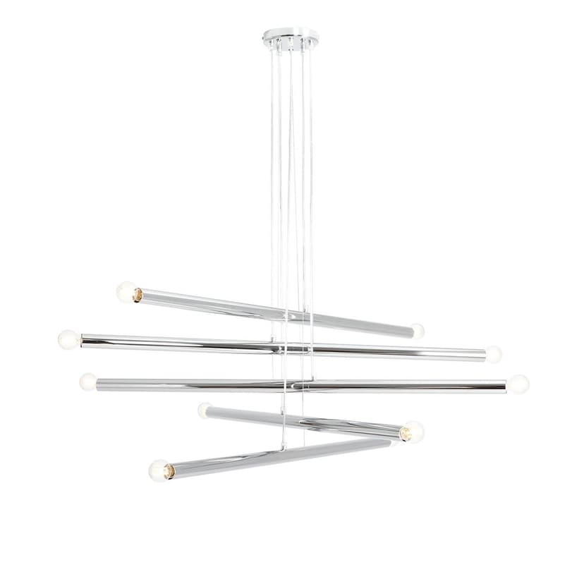Pendant lamp Tubo 10 chrome, Artera