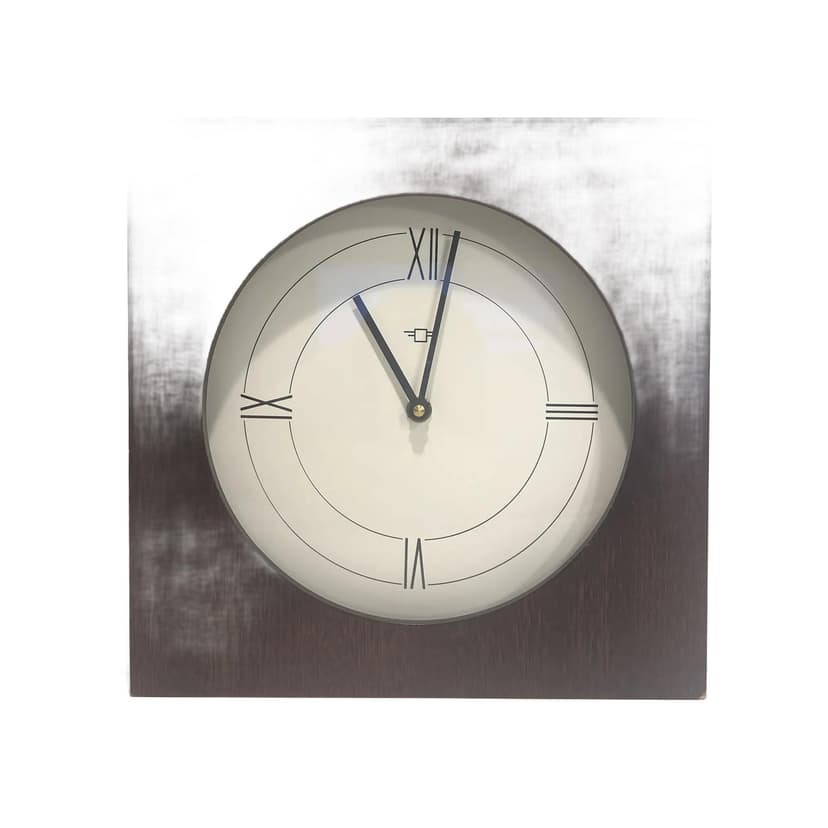 Zegar ścienny, mahoniowy brąz, drewno orzech, szkło, Niemcy, lata 80.