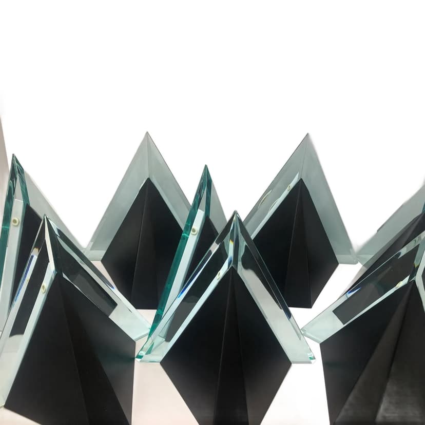 komplet kinkietów postmodernistycznych, metal czarny, akryl transparentny, Niemcy, lata 90.