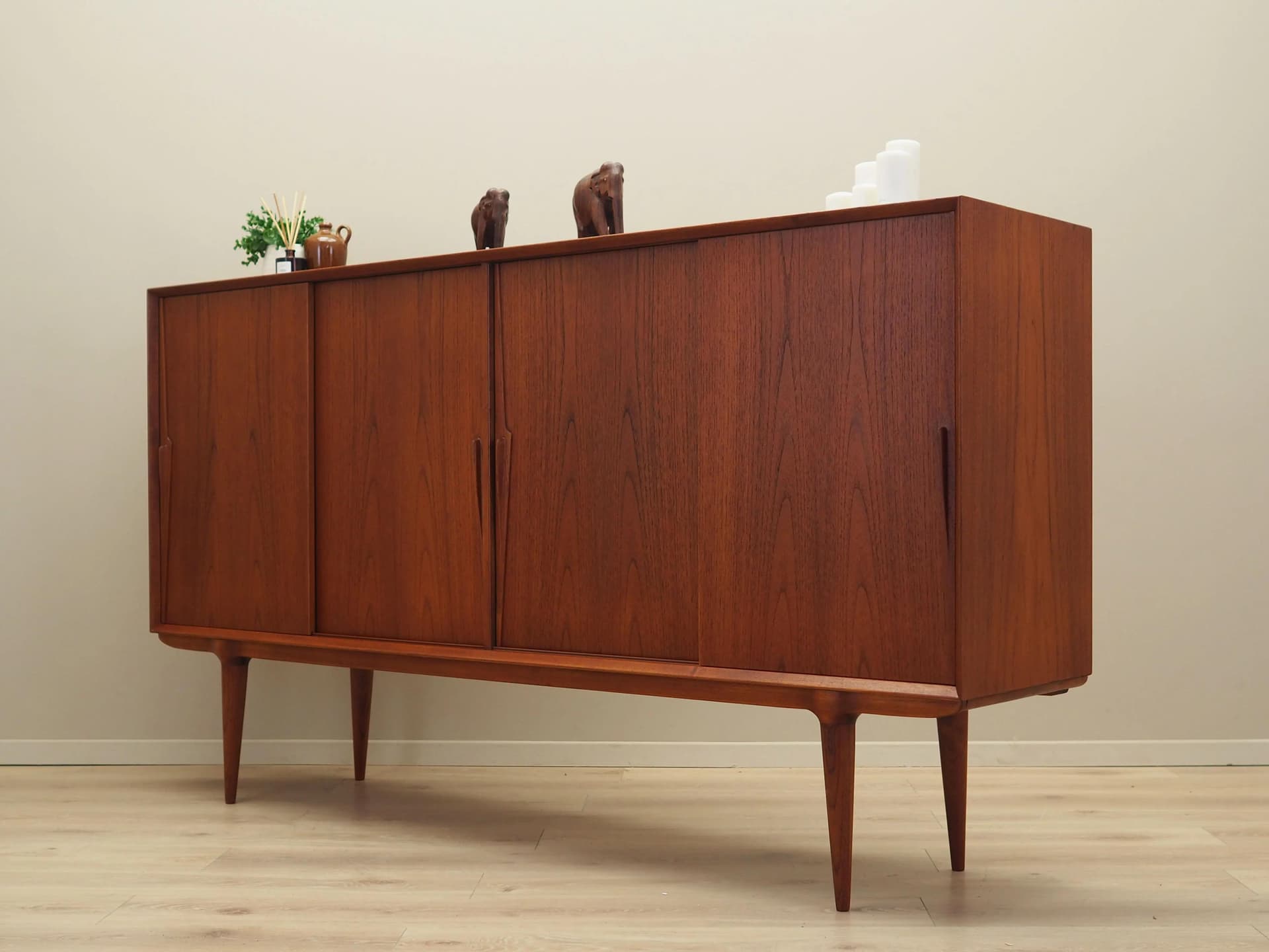 Highboard model 19, brown teak, Omann Jun, Denmark, 1970s. - 37334