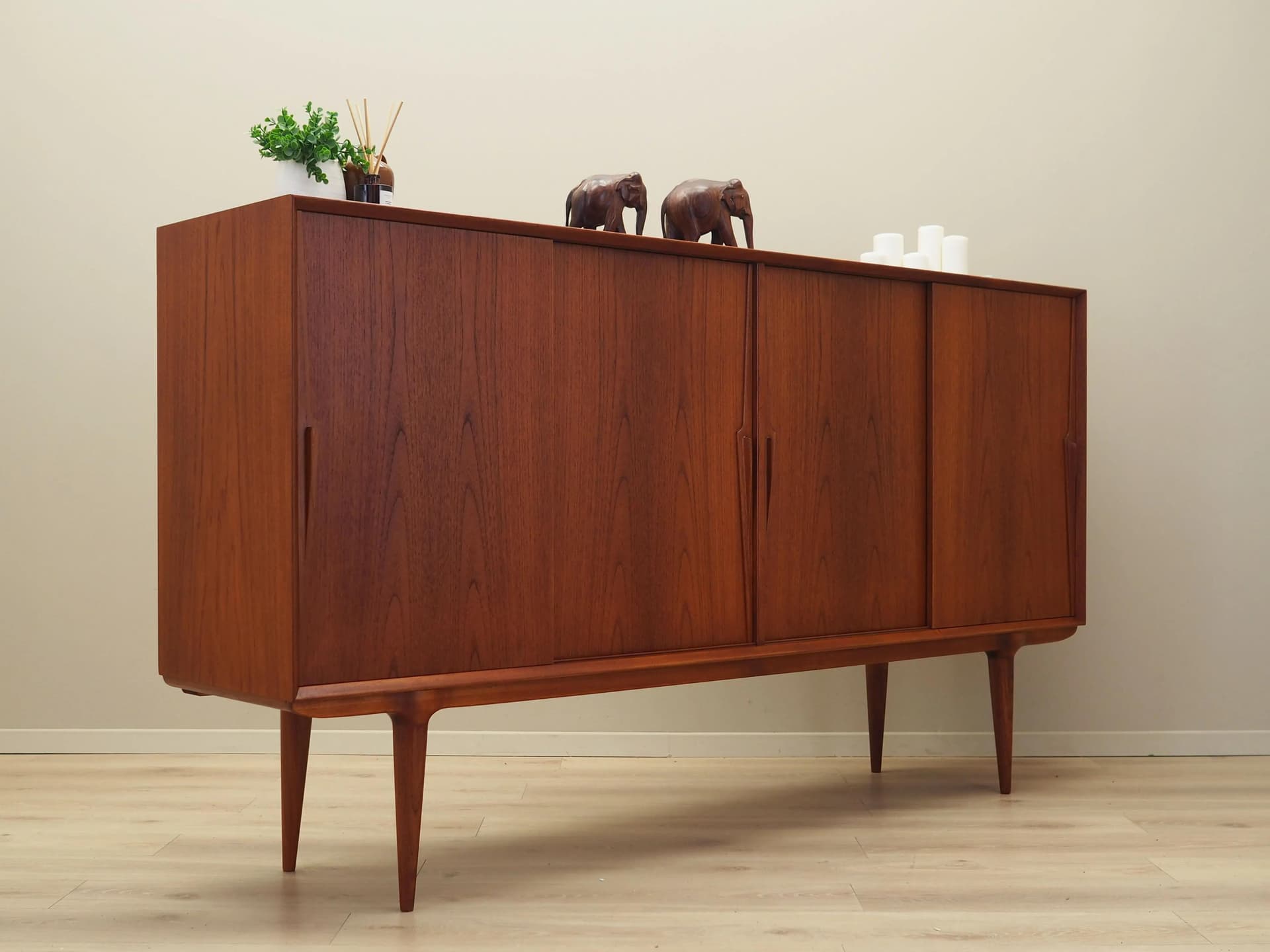 Highboard model 19, brown teak, Omann Jun, Denmark, 1970s. - 37333