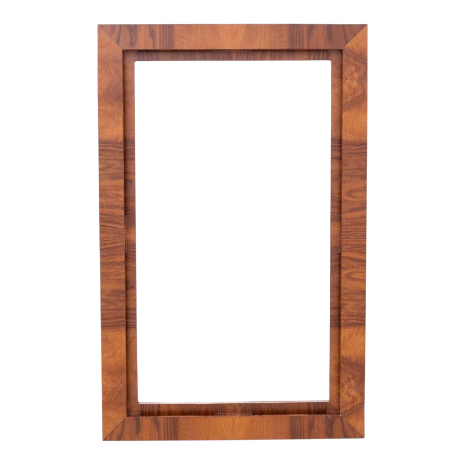 Lustro ścienne Art Deco, orzech brązowy, Polska, lata 60.