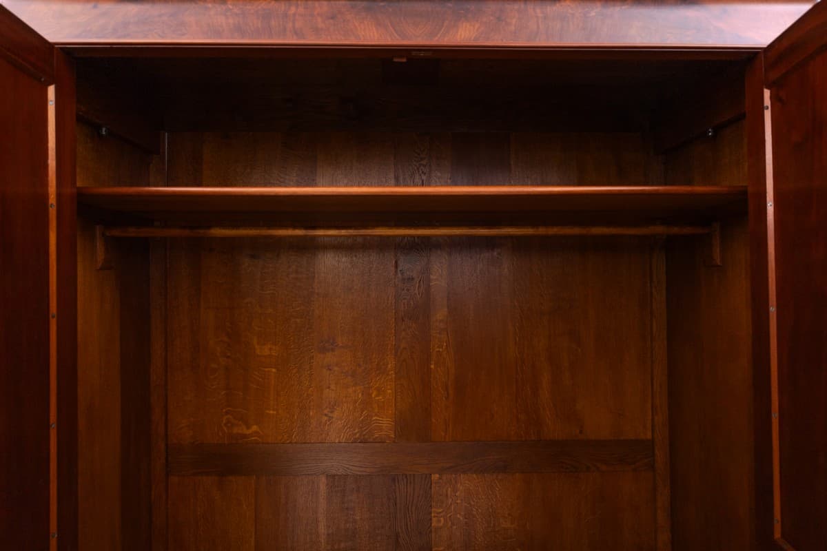 Szafa biedermeier, mahoń brąz ciemny, Polska, XIX wiek - 76636