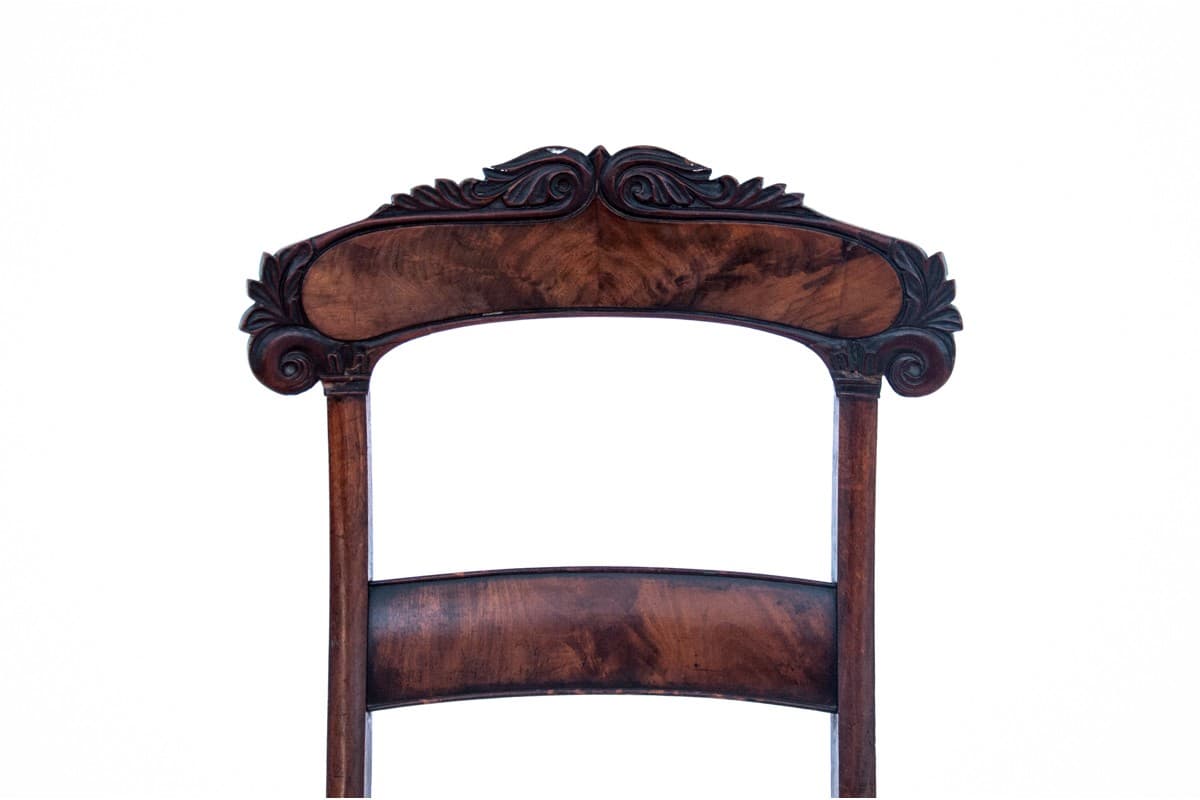 Ciemnobrązowe drewniane krzesło, Europa Zachodnia, barok, koniec XIX wieku - 47267