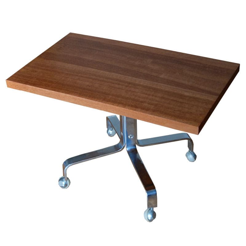 Stolik pomocniczy, brązowy fornir, chrom, Niemcy, lata 70. - 42970