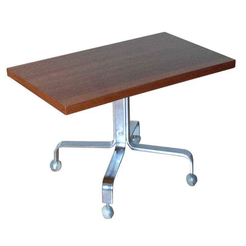 Stolik pomocniczy, brązowy fornir, chrom, Niemcy, lata 70. - 42969