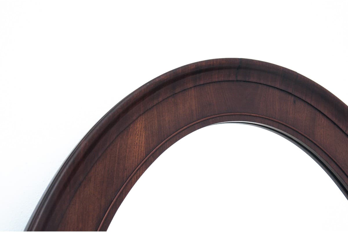 Mahoniowe lustro owalne, styl Biedermeier, Szwecja, lata 60. XIX w. - 47658