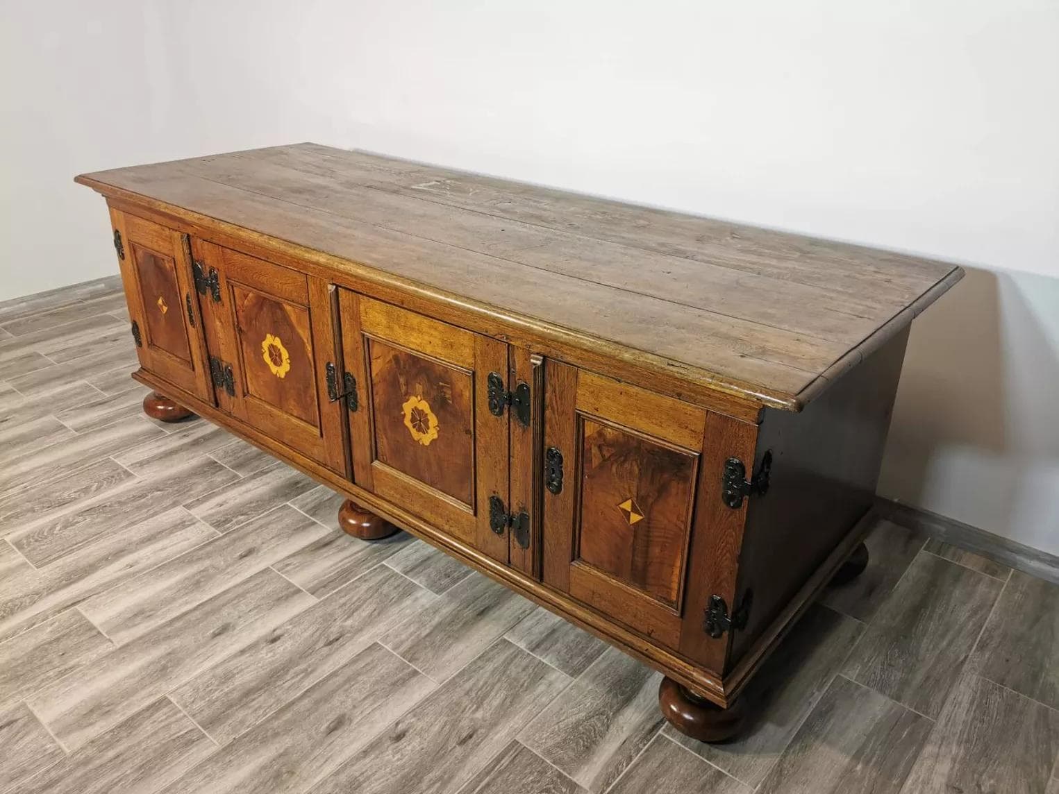 Komoda barokowa, brązowy ciemny, drewno, XVIII w. - 49242