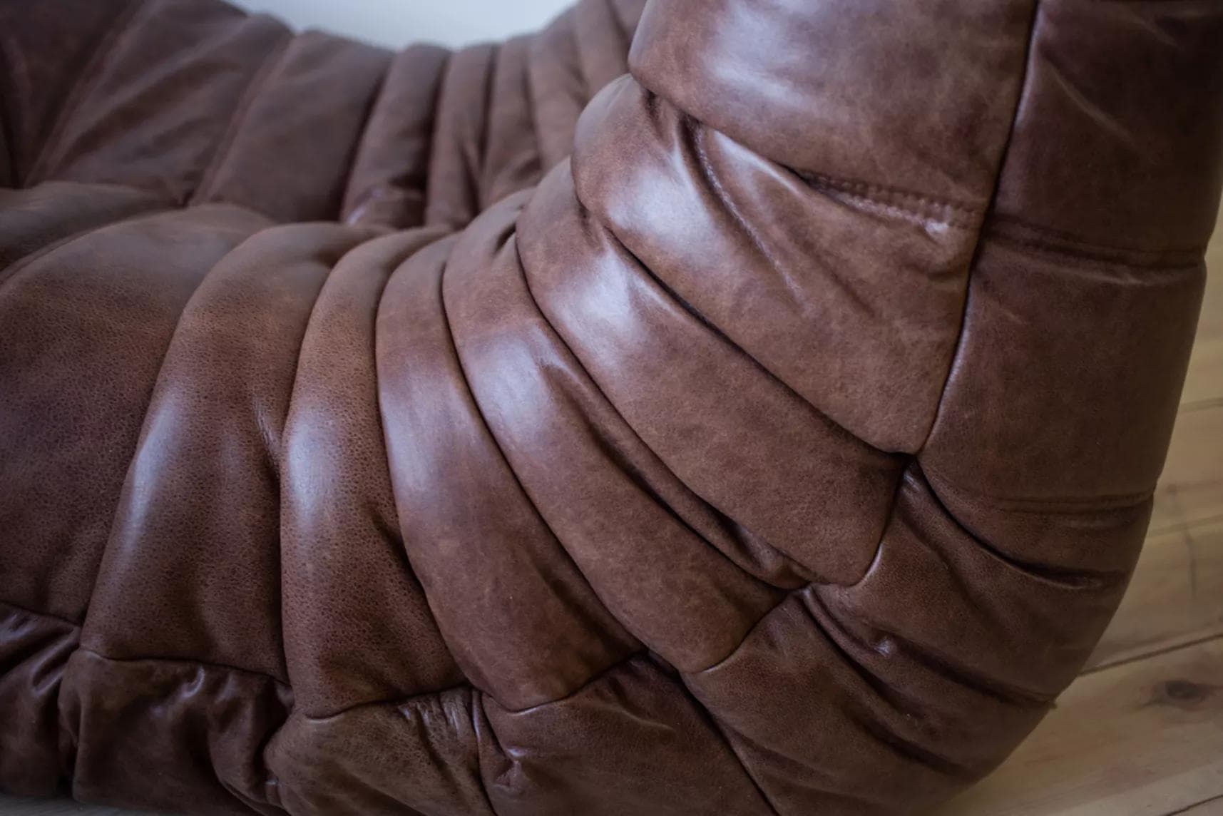 Zestaw wypoczynkowy Togo 5 części, skóra brązowa kasztanowa - 166708