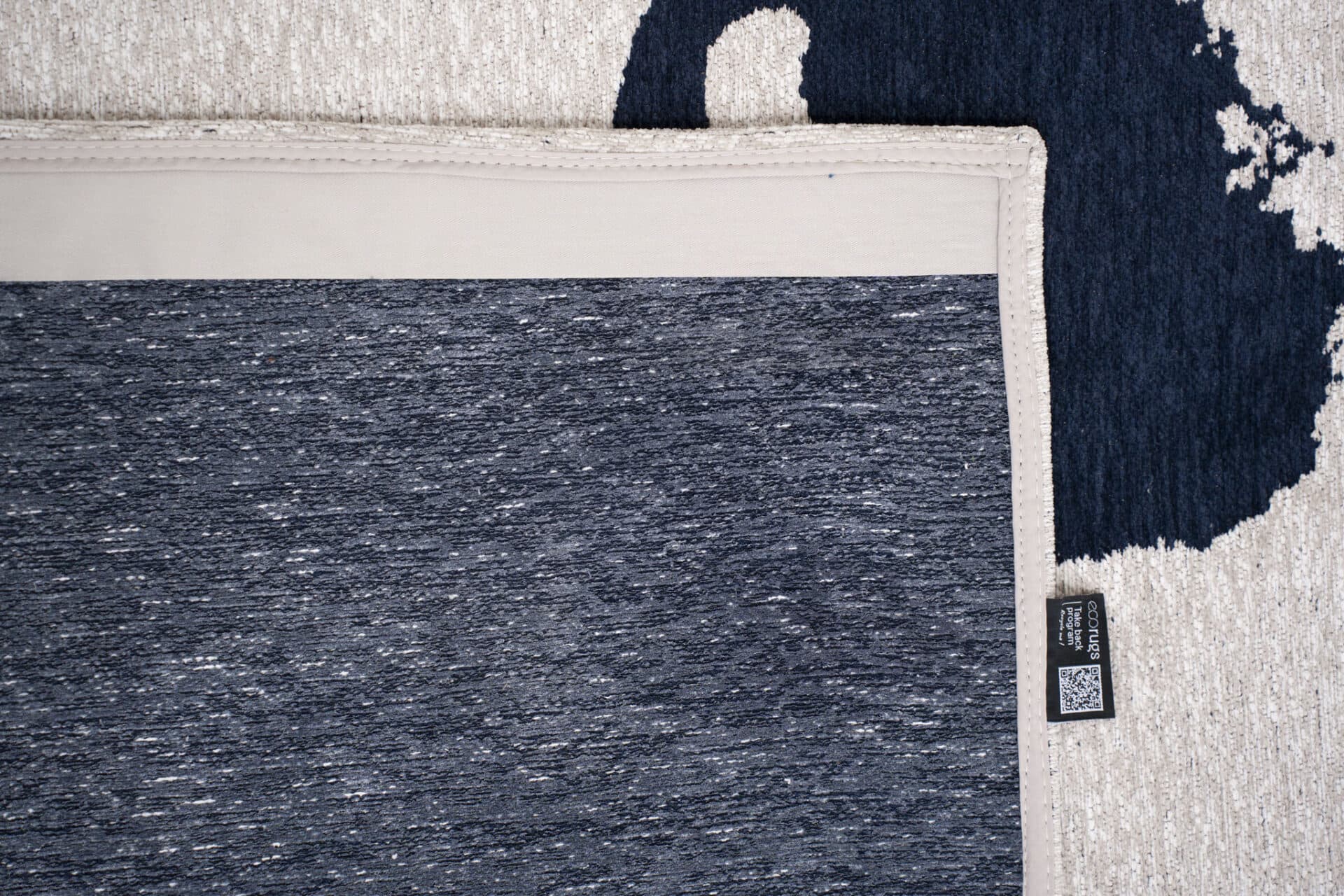 Rug Ribbon Sea Ink 140x200 cm beige, navy blue, Louis De Poortere - 52904