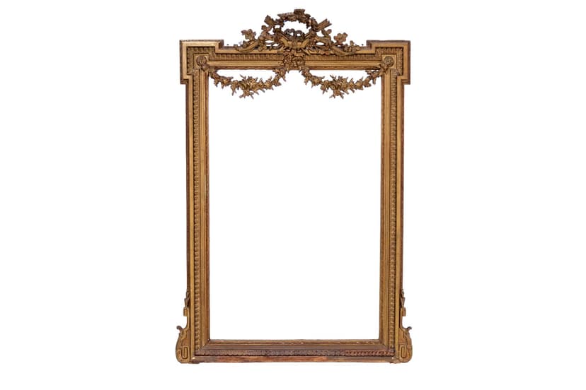 Złote lustro ścienne, Francja, XIX wiek