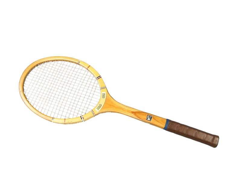 Rakieta tenisowa, brąz jasny, drewno, ZSRR, lata 60.