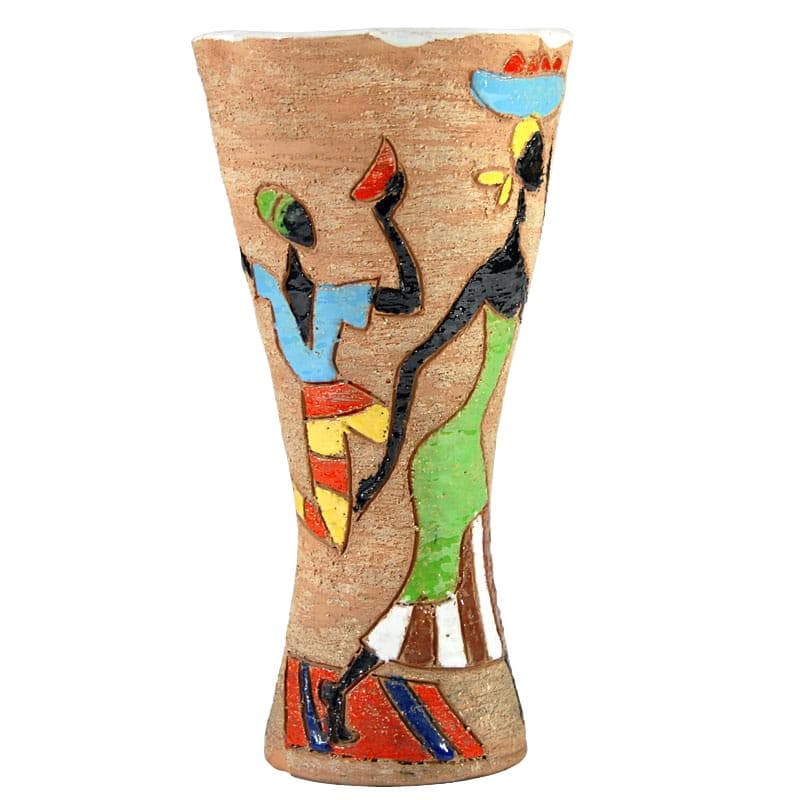 Beżowy wazon sgraffito, Fratelli Fanciullacci, Włochy, lata 60.