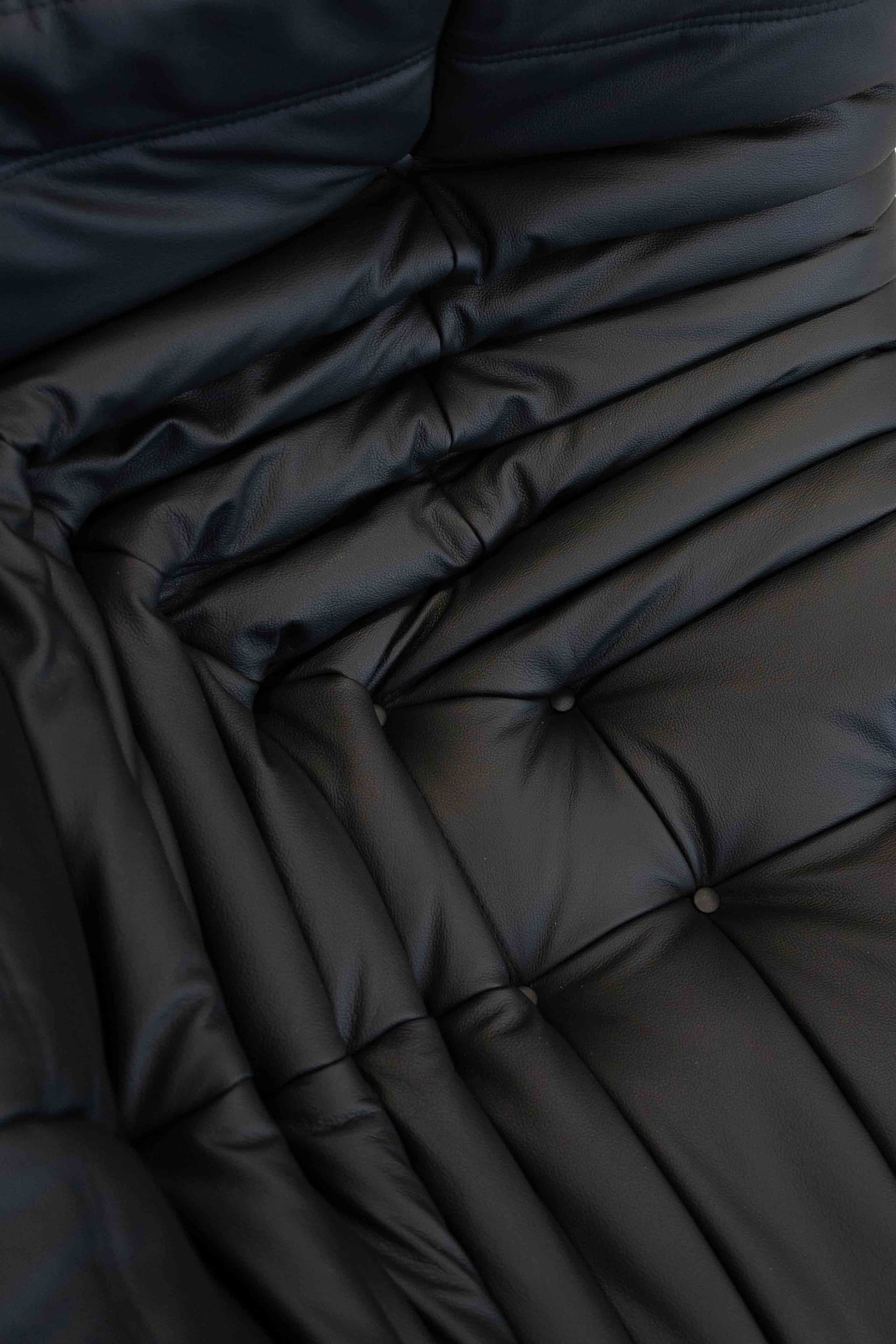 Sofa Togo z podłokietnikami, skóra czarna madras - 298992