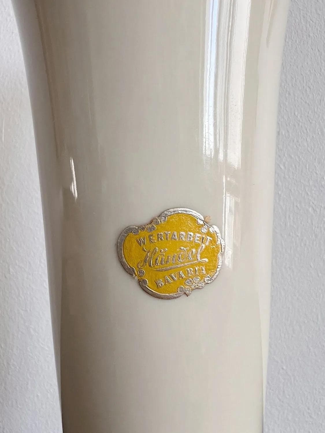 Wazon modernistyczny, ecru, porcelana, Niemcy, lata 60. - 73321