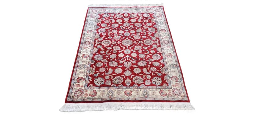 Dywan Isfahan 210x125 cm, czerwony, wełna Kork i jedwab, Indie