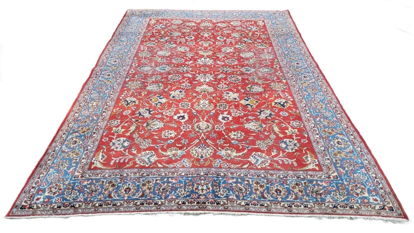 Dywan Isfahan 260x360 cm, czerwony, wełna, Iran, pocz. XX w.