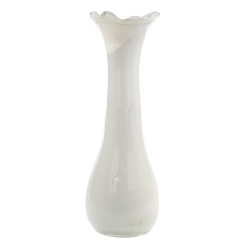 Wazon mid-century modern, szkło ivory white, Polska, lata 70.