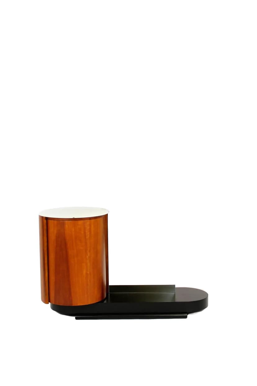 Toaletka z lustrem, brązowy, drewno, proj. J. Halabala, UP Závody, Czechy, lata 40.